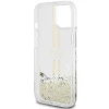 Чехол Guess Liquid Glitter Gold Stripes для iPhone 15 Plus | 14 Plus Transparent (GUHCP15MLFCSEGT)