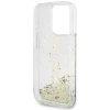 Чохол Guess Liquid Glitter Gold Stripes для iPhone 15 Pro Transparent (GUHCP15LLFCSEGT)