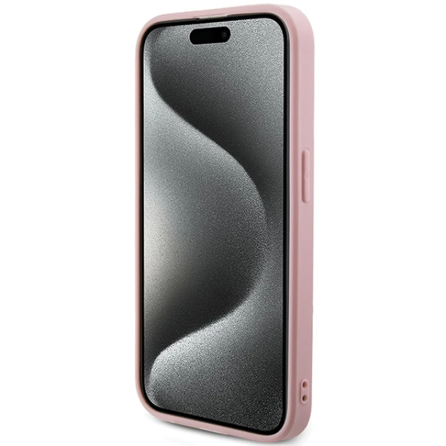 Чехол Guess Saffiano Iridescent Script для iPhone 14 Pro Max Pink (GUHCP14XPSAIRSP)