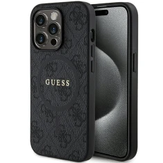 Чехол Guess 4G Collection Leather Metal Logo для iPhone 14 Pro Max Black with MagSafe (GUHMP14XG4GFRK)