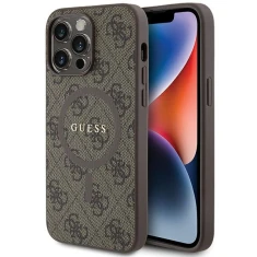 Чохол Guess 4G Collection Leather Metal Logo для iPhone 13 Pro Brown with MagSafe (GUHMP13LG4GFRW)