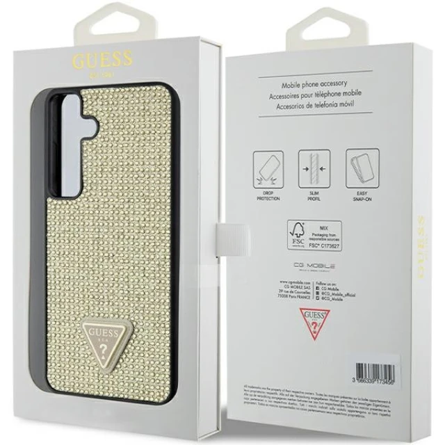 Чохол Guess Rhinestone Triangle для Samsung Galaxy S24 Plus (S926) Gold (GUHCS24MHDGPPD)