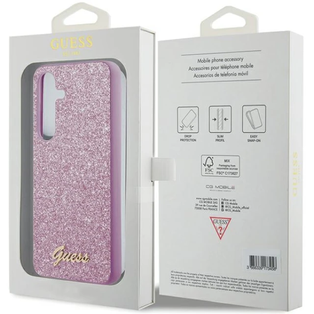 Чехол Guess HardCase Glitter Script для Samsung Galaxy S24 Plus (S926) Purple (GUHCS24MHGGSHU)