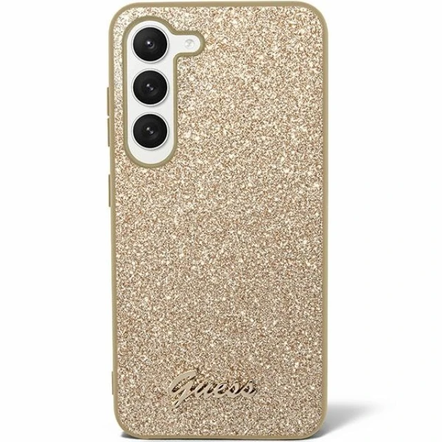 Чохол Guess Glitter Script для Samsung Galaxy S24 (S921) Gold (GUHCS24SHGGSHD)