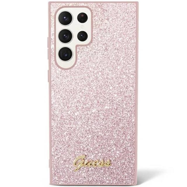 Чохол Guess Glitter Script для Samsung Galaxy S24 Ultra (S928) Pink (GUHCS24LHGGSHP)