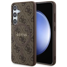 Чохол Guess 4G Collection Leather Metal Logo для Samsung Galaxy S24 (S921) Brown with MagSafe (GUHMS24SG4GFRW)