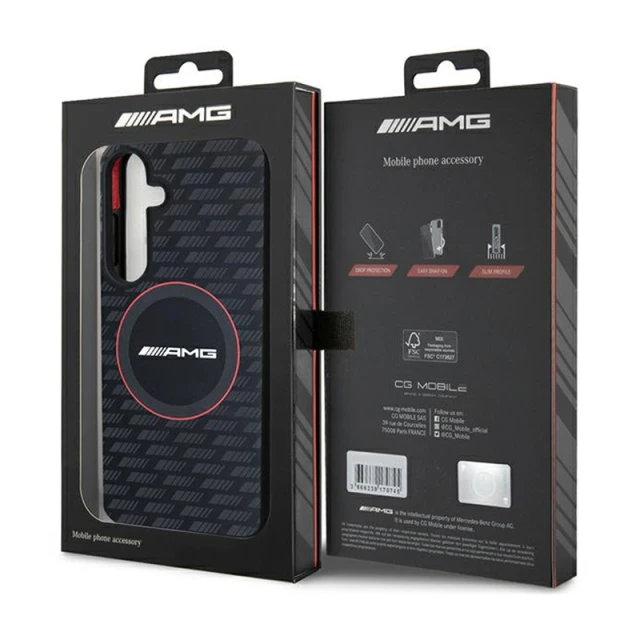 Чехол AMG Hardcase Silicone Carbon Pattern для Samsung Galaxy S24 (S921) Black with MagSafe (AMHMS24S23SMRK)