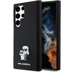 Чохол Karl Lagerfeld Silicone Karl & Choupette Metal Pin для Samsung Galaxy S23 Ultra (S918) Black (KLHCS23LSMHKCNPK)