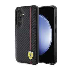 Чохол Ferrari Carbon Printed Line для Samsung Galaxy S24 (S921) Black (FEHCS24SN3DUR)