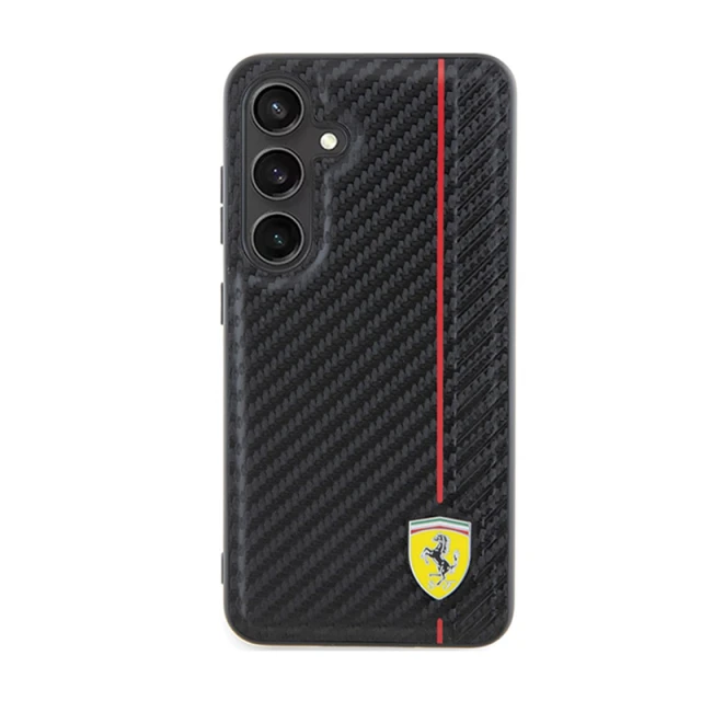 Чохол Ferrari Carbon Printed Line для Samsung Galaxy S24 (S921) Black (FEHCS24SN3DUR)