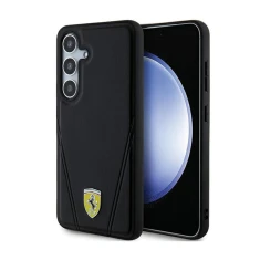 Чохол Ferrari Hot Stamp V Lines для Samsung Galaxy S24 (S921) Black with MagSafe (FEHMS24SP3BAK)