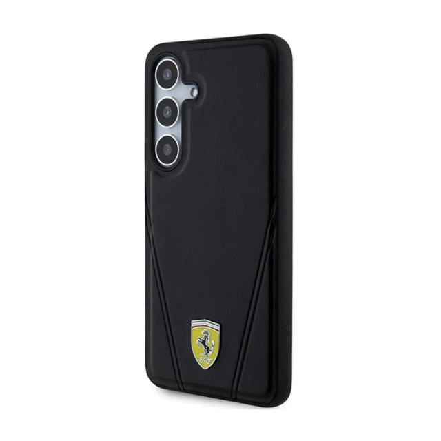 Чохол Ferrari Hot Stamp V Lines для Samsung Galaxy S24 (S921) Black with MagSafe (FEHMS24SP3BAK)