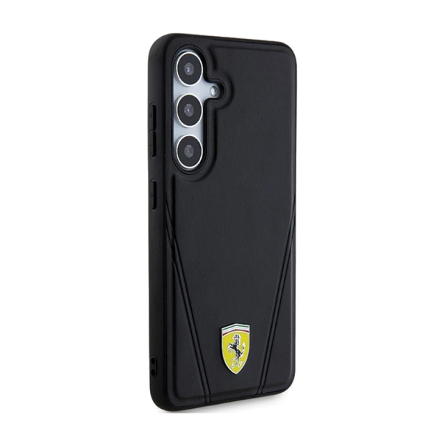 Чохол Ferrari Hot Stamp V Lines для Samsung Galaxy S24 (S921) Black with MagSafe (FEHMS24SP3BAK)