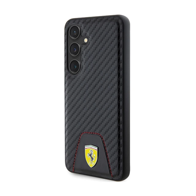 Чохол Ferrari Carbon Stitched Bottom для Samsung Galaxy S24 (S921) Black (FEHCS24SN3PUK)