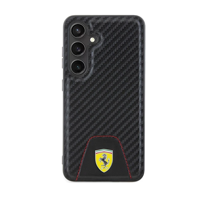 Чохол Ferrari Carbon Stitched Bottom для Samsung Galaxy S24 (S921) Black (FEHCS24SN3PUK)