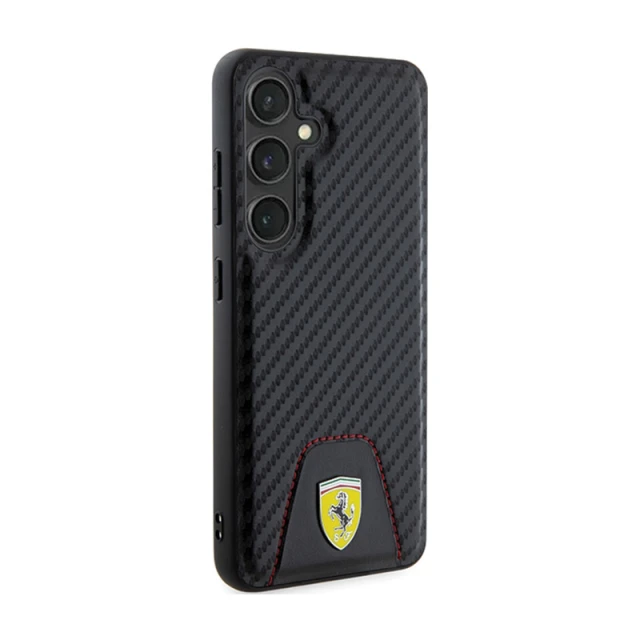 Чохол Ferrari Carbon Stitched Bottom для Samsung Galaxy S24 (S921) Black (FEHCS24SN3PUK)