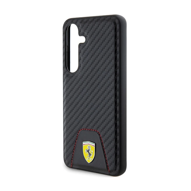 Чохол Ferrari Carbon Stitched Bottom для Samsung Galaxy S24 (S921) Black (FEHCS24SN3PUK)
