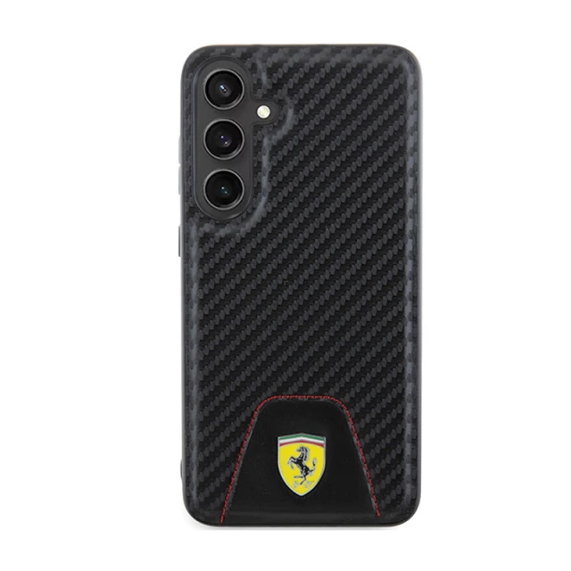 Чохол Ferrari Carbon Stitched Bottom для Samsung Galaxy S24 Plus (S926) Black (FEHCS24MN3PUK)