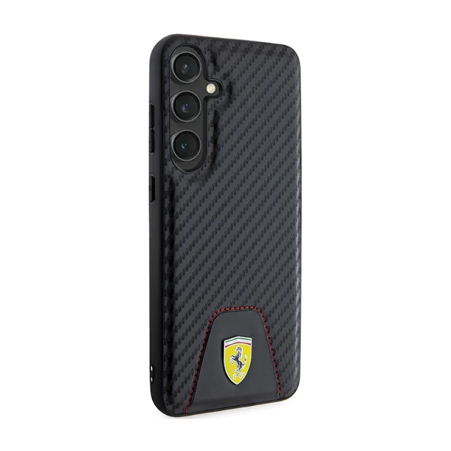 Чохол Ferrari Carbon Stitched Bottom для Samsung Galaxy S24 Plus (S926) Black (FEHCS24MN3PUK)