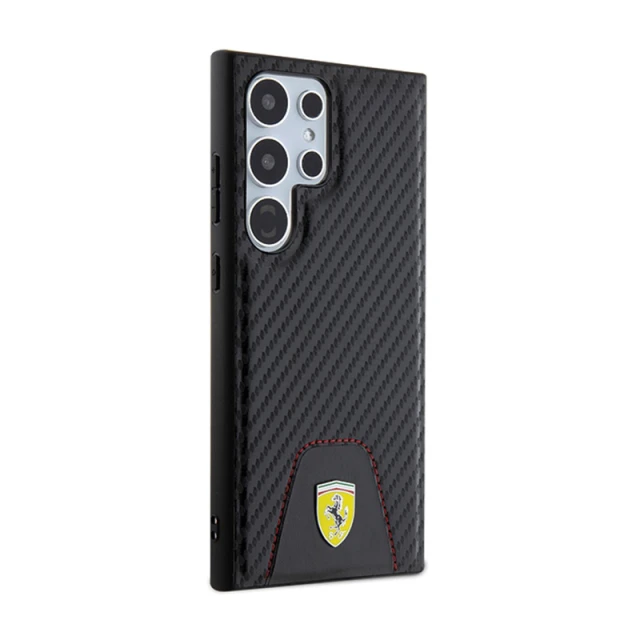 Чохол Ferrari Carbon Stitched Bottom для Samsung Galaxy S24 Ultra (S928) Black (FEHCS24LN3PUK)