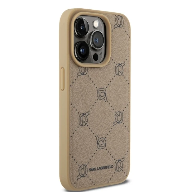 Чохол Karl Lagerfeld Karl Heads для iPhone 15 Pro Beige with MagSafe (KLHMP15LPGKHPHE)