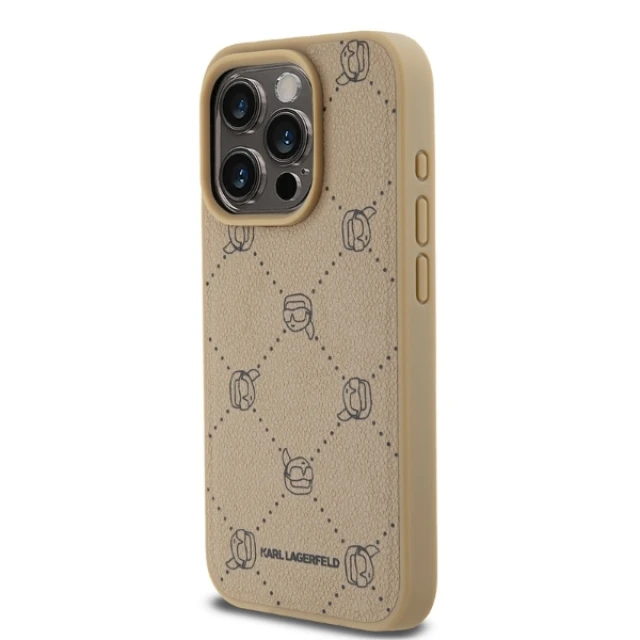 Чехол Karl Lagerfeld Karl Heads для iPhone 15 Pro Max Beige with MagSafe (KLHMP15XPGKHPHE)