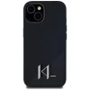 Чохол Karl Lagerfeld Silicone Shadow Metal Initial для iPhone 15 Black with MagSafe (KLHMP15SSCMKMPCK)