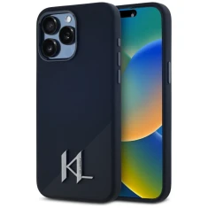 Чохол Karl Lagerfeld Silicone Shadow Metal Initial для iPhone 15 Pro Black with MagSafe (KLHMP15LSCMKMPCK)