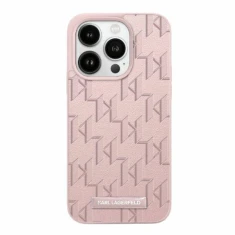 Чохол Karl Lagerfeld Leather Monogram Metal Logo для iPhone 15 Pro Max Pink (KLHMP15XPKHPORPP)