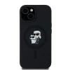 Чохол Karl Lagerfeld Silicone Karl & Choupette для iPhone 15 Plus | 14 Plus Black with MagSafe (KLHMP15MSCMKCRHK)