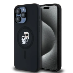 Чохол Karl Lagerfeld Silicone Karl & Choupette Ring для iPhone 15 Pro Max Black with MagSafe (KLHMP15XSCMKCRHK)