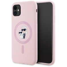 Чохол Karl Lagerfeld Silicone Karl & Choupette Ring для iPhone 11 Pink with MagSafe (KLHMN61SCMKCRHP)
