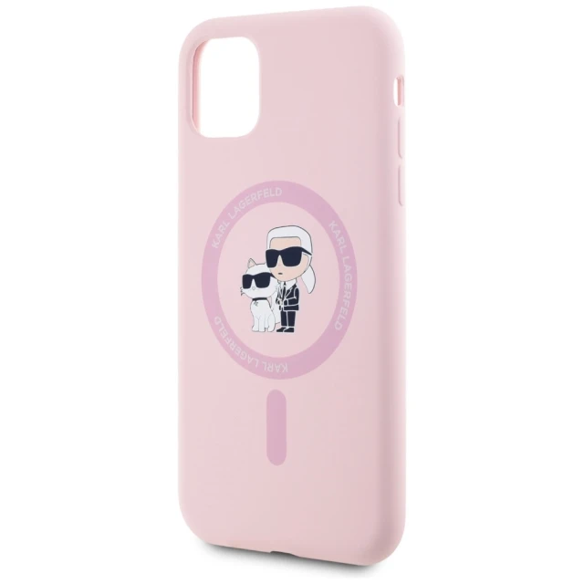 Чохол Karl Lagerfeld Silicone Karl & Choupette Ring для iPhone 11 Pink with MagSafe (KLHMN61SCMKCRHP)