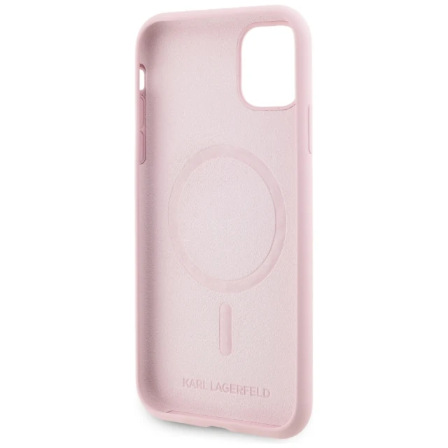 Чохол Karl Lagerfeld Silicone Karl & Choupette Ring для iPhone 11 Pink with MagSafe (KLHMN61SCMKCRHP)