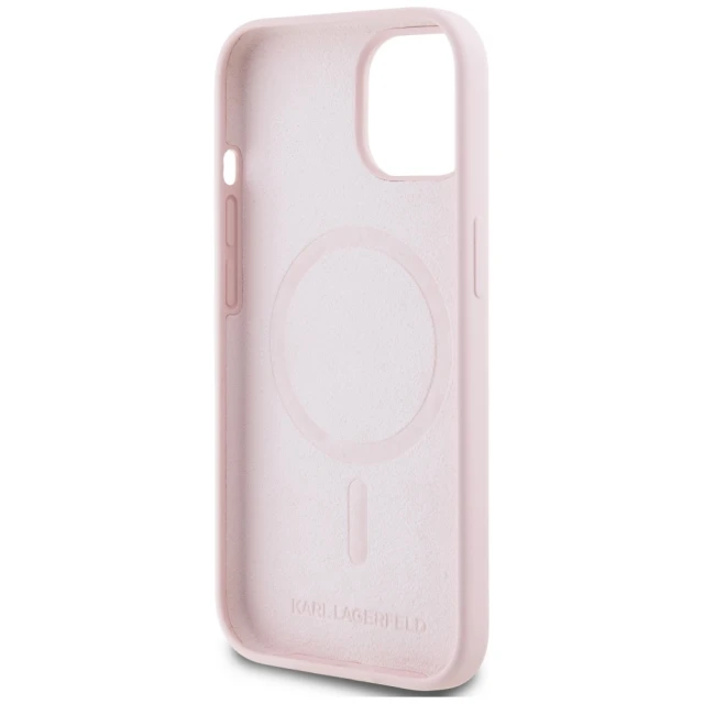 Чохол Karl Lagerfeld Silicone Karl & Choupette Ring для iPhone 15 Pink with MagSafe (KLHMP15SSCMKCRHP)