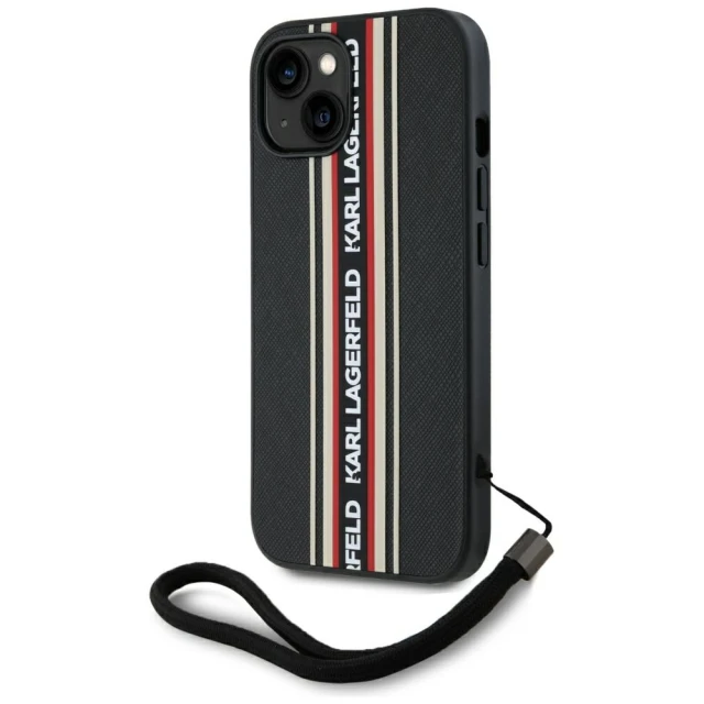 Чохол Karl Lagerfeld Saffiano Athleisure Stripes Cord для iPhone 15 Red (KLHCP15SPAMSCNSR)