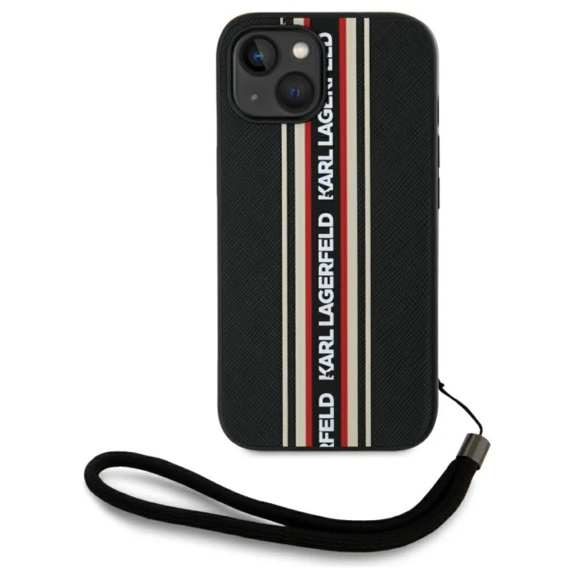 Чохол Karl Lagerfeld Saffiano Athleisure Stripes Cord для iPhone 15 Red (KLHCP15SPAMSCNSR)