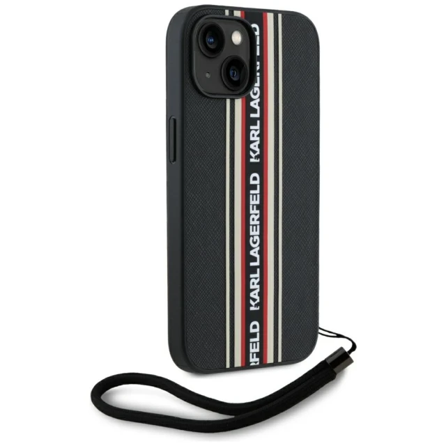 Чохол Karl Lagerfeld Saffiano Athleisure Stripes Cord для iPhone 15 Red (KLHCP15SPAMSCNSR)