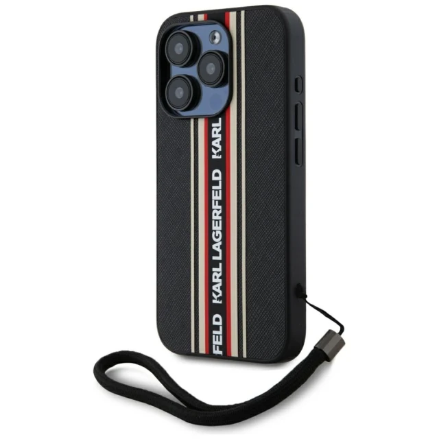 Чохол Karl Lagerfeld Saffiano Athleisure Stripes Cord для iPhone 15 Pro Red (KLHCP15LPAMSCNSR)
