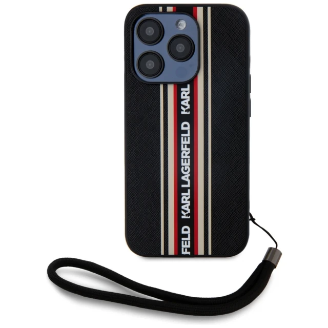 Чохол Karl Lagerfeld Saffiano Athleisure Stripes Cord для iPhone 15 Pro Max Red (KLHCP15XPAMSCNSR)