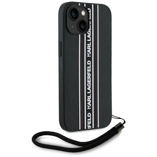 Чохол Karl Lagerfeld Saffiano Athleisure Stripes Cord для iPhone 15 Pink (KLHCP15SPAMSCNSP)