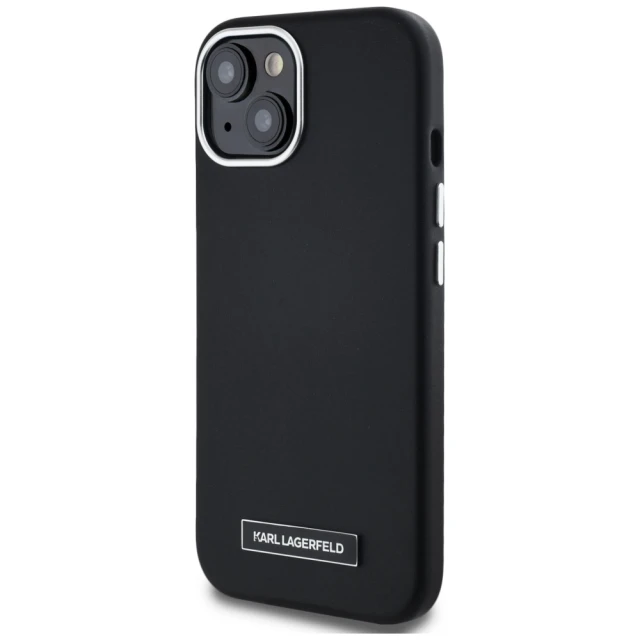 Чохол Karl Lagerfeld FW Metal Plate для iPhone 15 Black with MagSafe (KLHMP15SPGMSRPK)