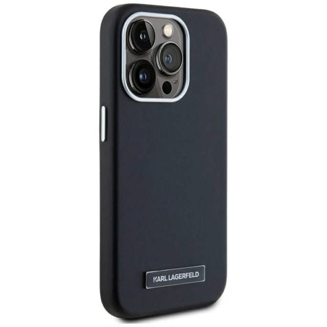 Чохол Karl Lagerfeld FW Metal Plate для iPhone 15 Pro Black with MagSafe (KLHMP15LPGMSRPK)