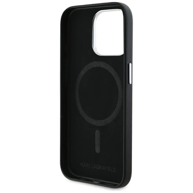 Чохол Karl Lagerfeld FW Metal Plate для iPhone 15 Pro Black with MagSafe (KLHMP15LPGMSRPK)