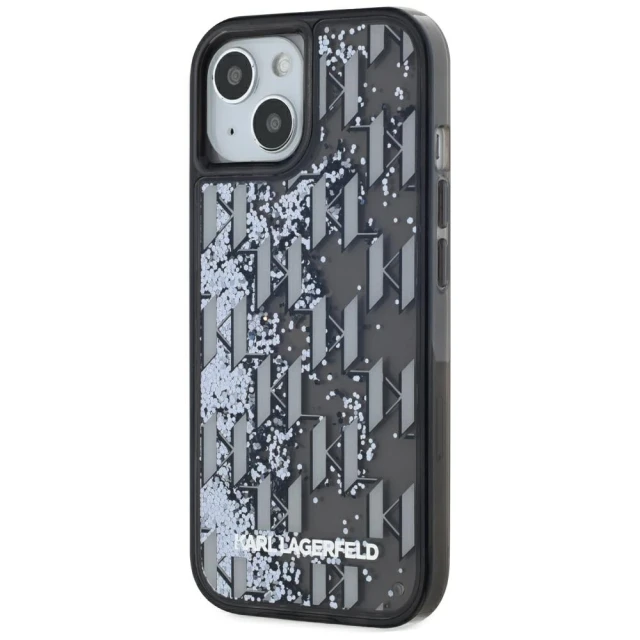 Чохол Karl Lagerfeld Liquide Glitter Monogram Gradient для iPhone 15 Black (KLHCP15SLKLGKCCK)