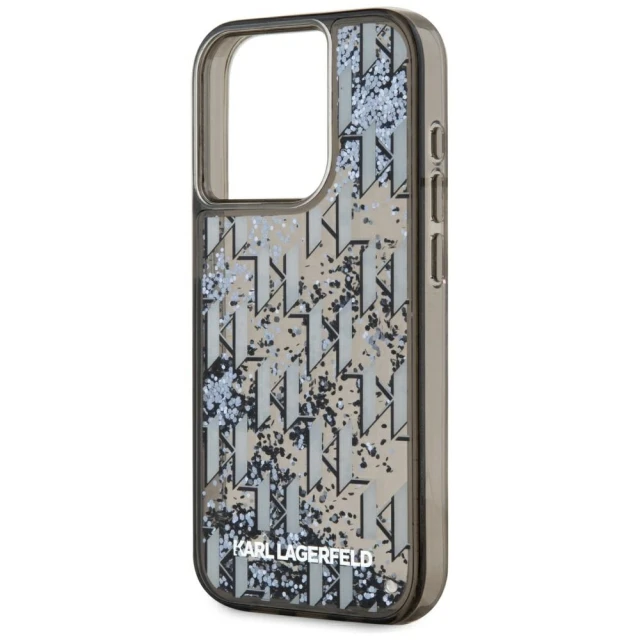 Чохол Karl Lagerfeld Liquide Glitter Monogram Gradient для iPhone 15 Pro Black (KLHCP15LLKLGKCCK)