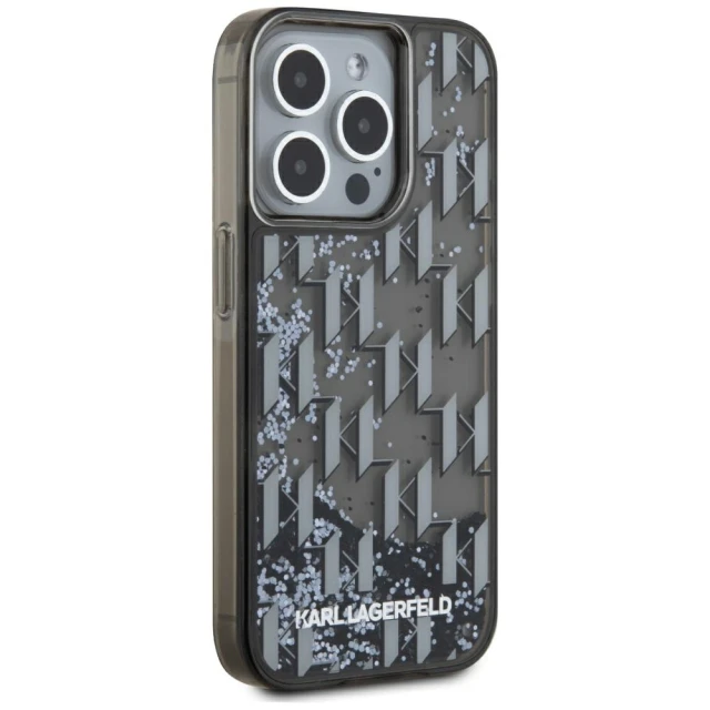 Чохол Karl Lagerfeld Liquide Glitter Monogram Gradient для iPhone 15 Pro Max Black (KLHCP15XLKLGKCCK)