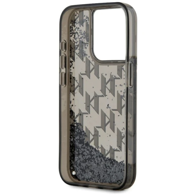 Чохол Karl Lagerfeld Liquide Glitter Monogram Gradient для iPhone 15 Pro Max Black (KLHCP15XLKLGKCCK)