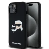 Чохол Karl Lagerfeld Silicone Karl & Choupette Head для iPhone 15 Black with MagSafe (KLHMP15SSKCHPPLK)