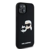 Чохол Karl Lagerfeld Silicone Karl & Choupette Head для iPhone 15 Black with MagSafe (KLHMP15SSKCHPPLK)